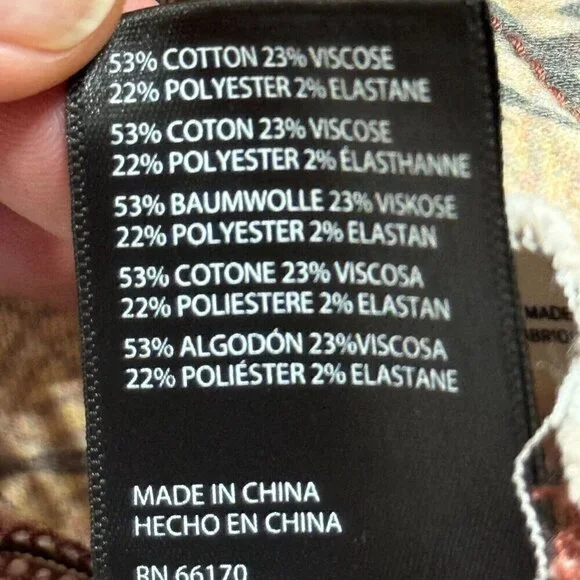 BDG Women's Printed Ruched V-front Flare Jean Low Rise Zip Closure Beige 26 - Picture 8 of 12